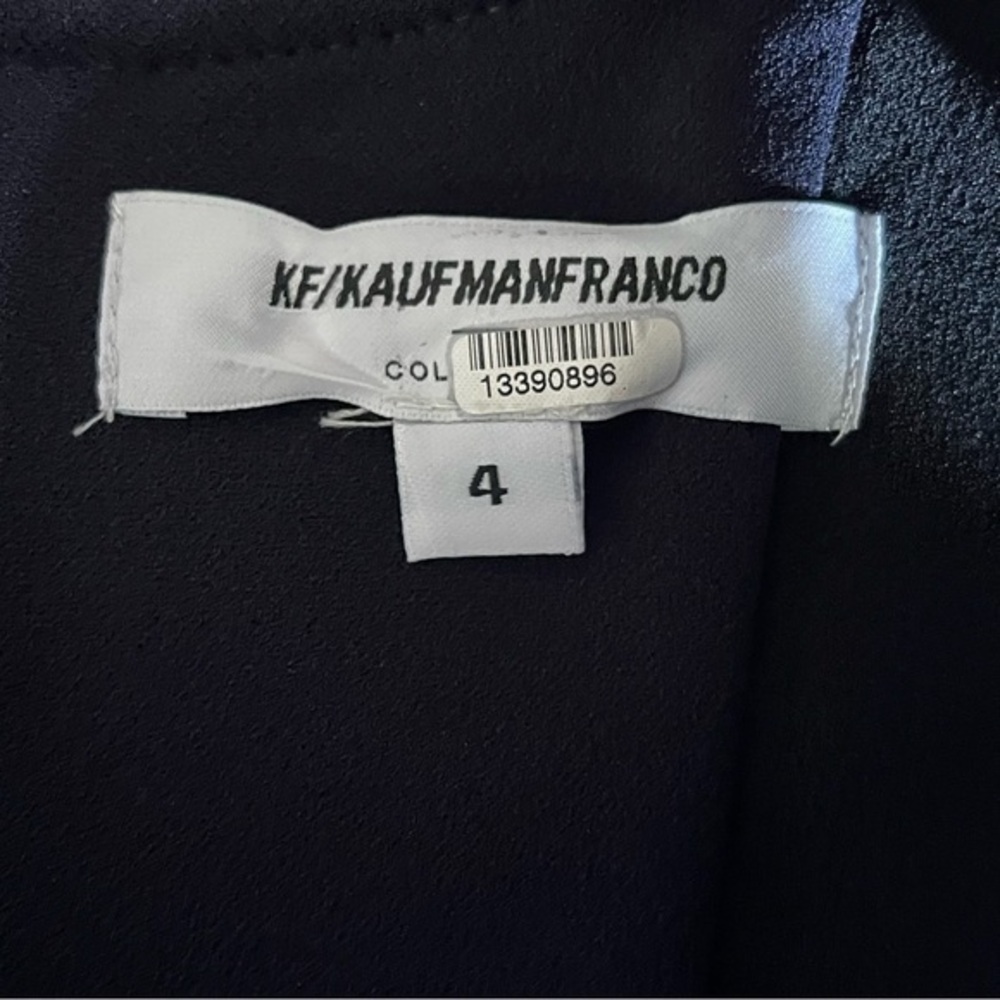 KaufmanFranco Dress Sz 2 Knee Length Heavy Sleeveless Black Blue Timeless Formal - Picture 2 of 7